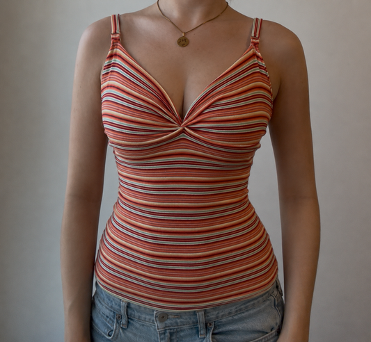 Orange Striped Cami Top