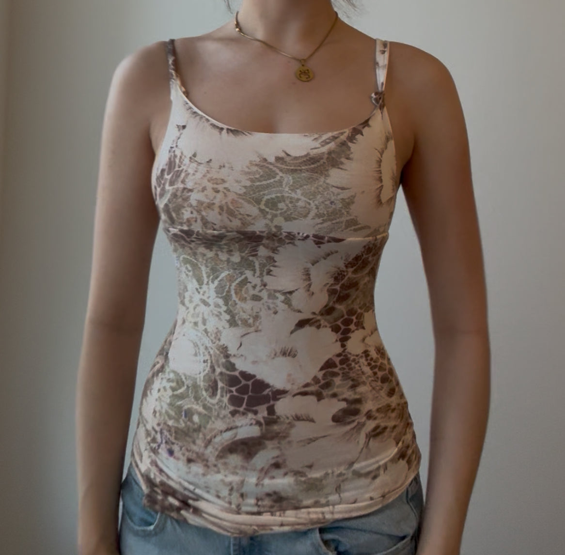 Floral Beige Cami Top