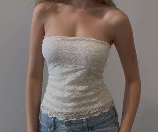 White Lace Tube Top