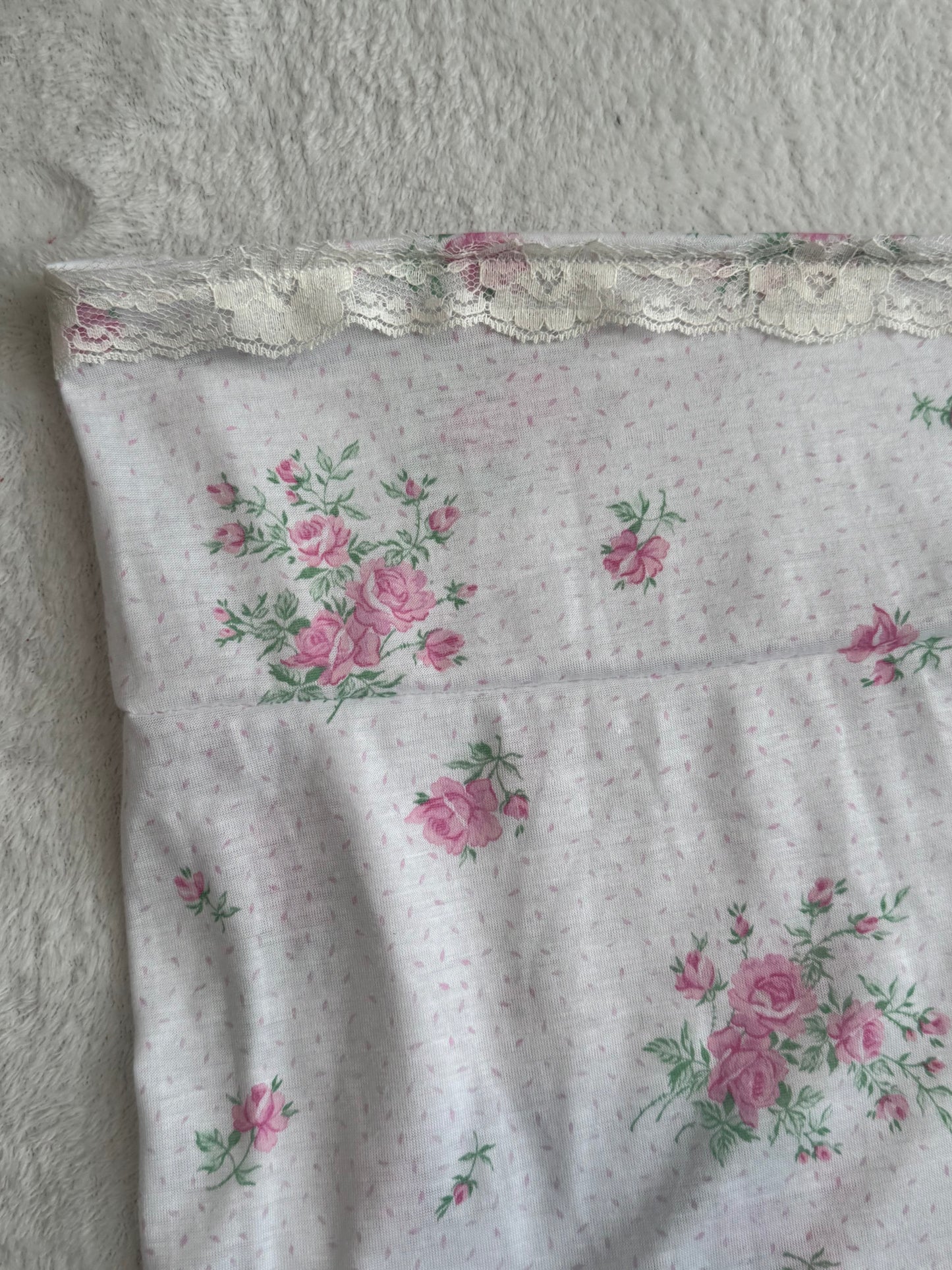 White and Pink Floral Tube Top