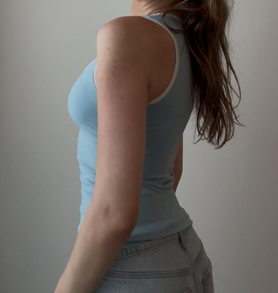 Fitted Blue Tank
