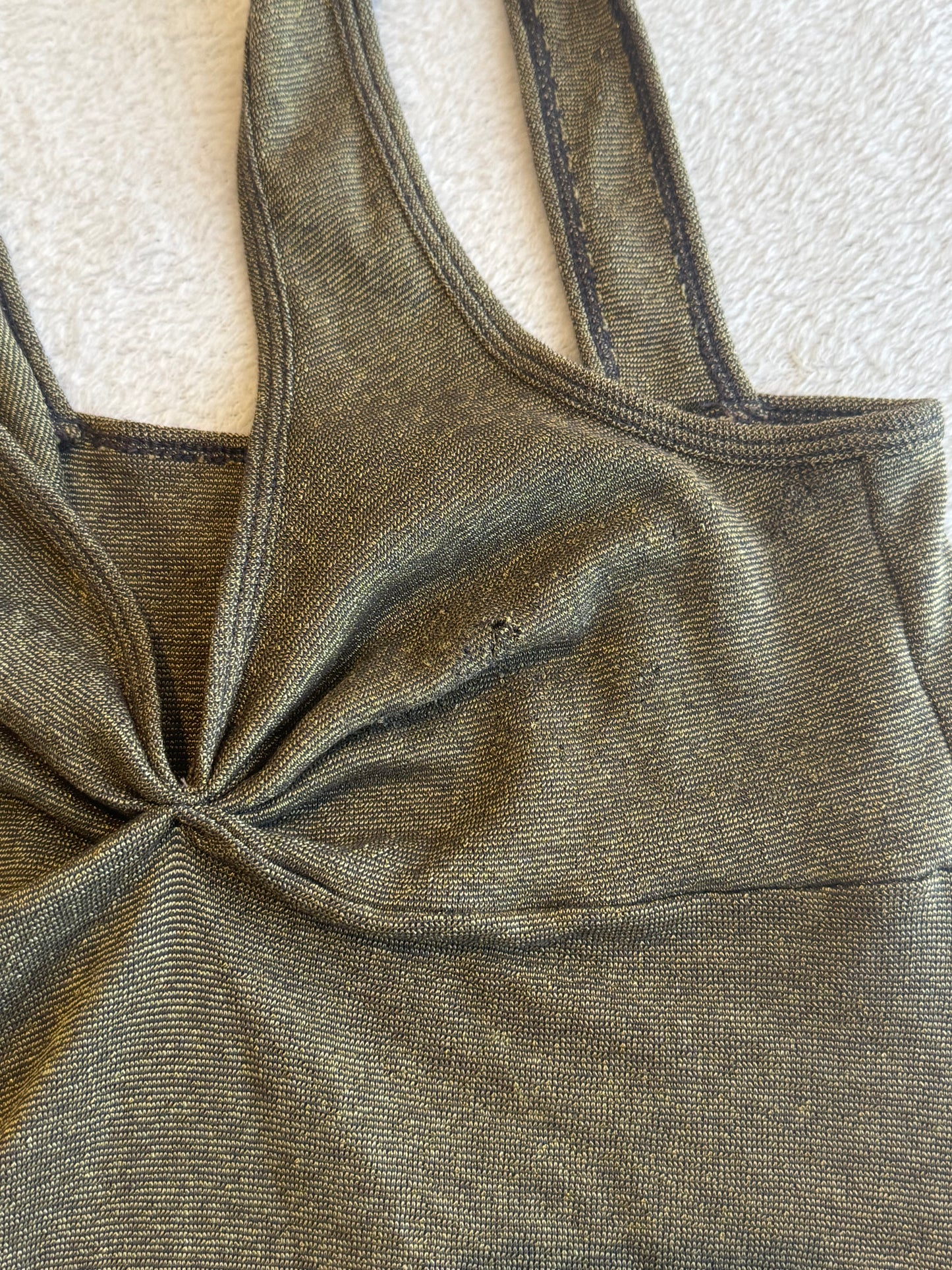 Y2K Green Top with Ruching