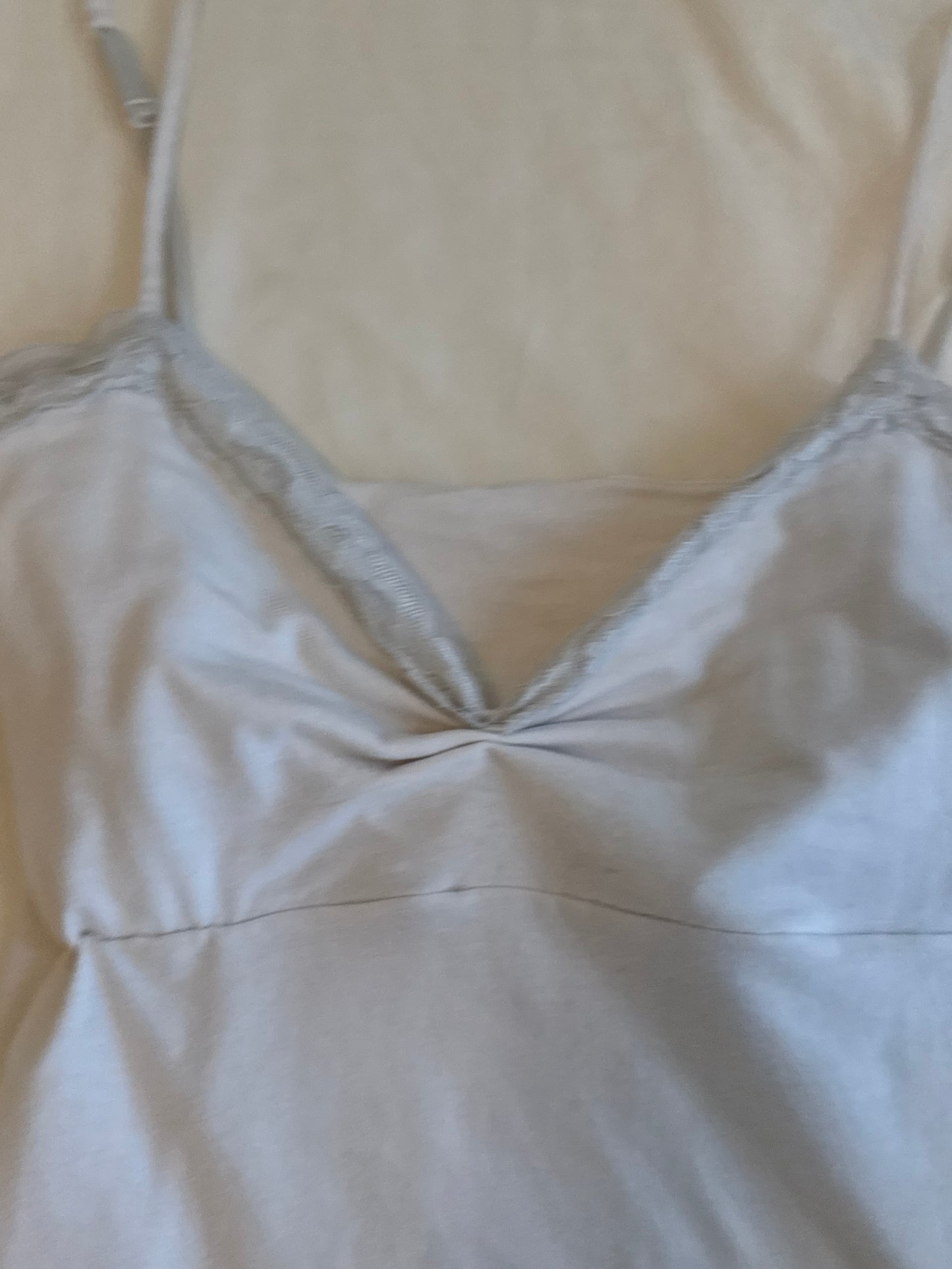 White Lace Cami with Ruching