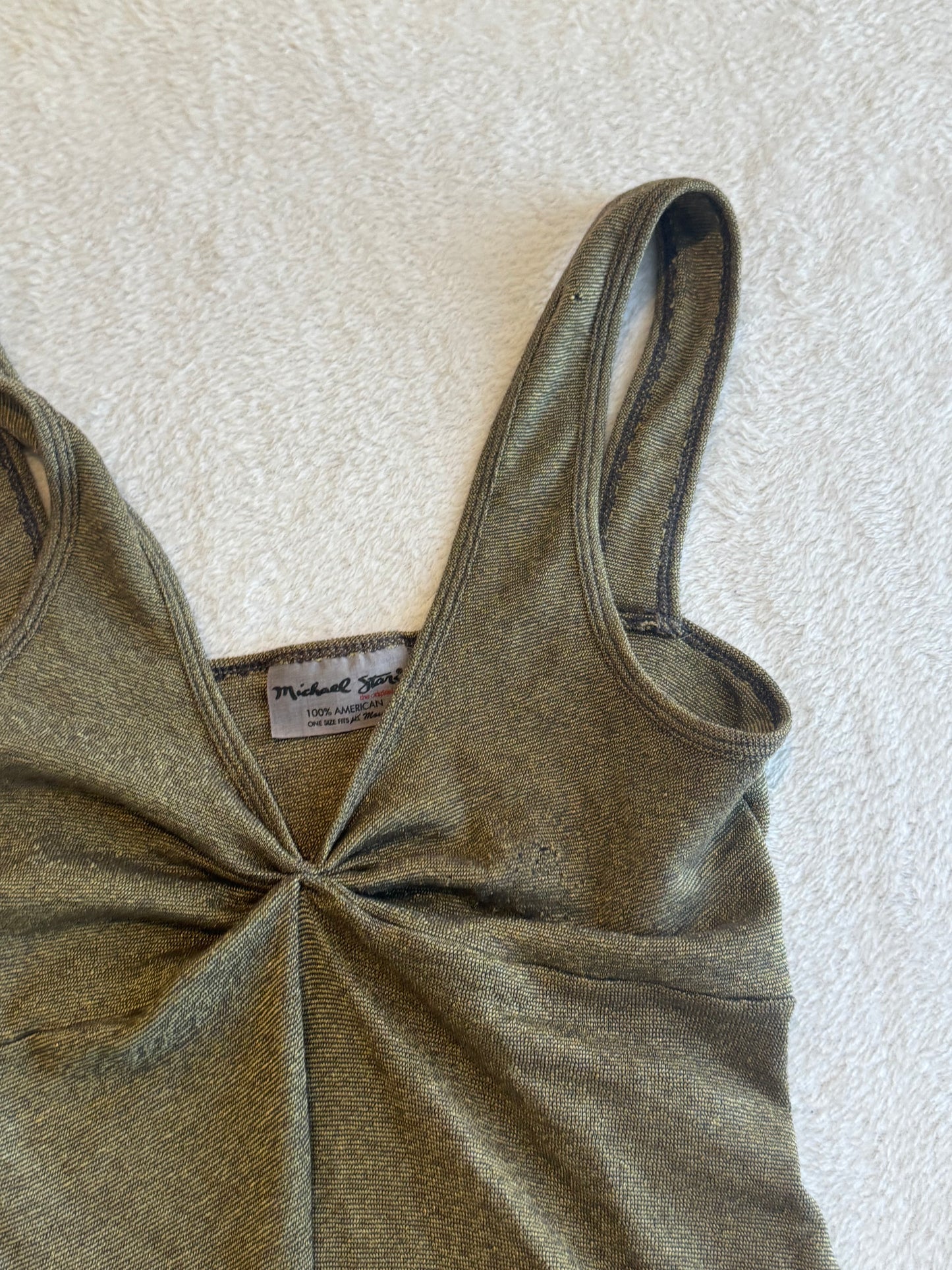 Y2K Green Top with Ruching
