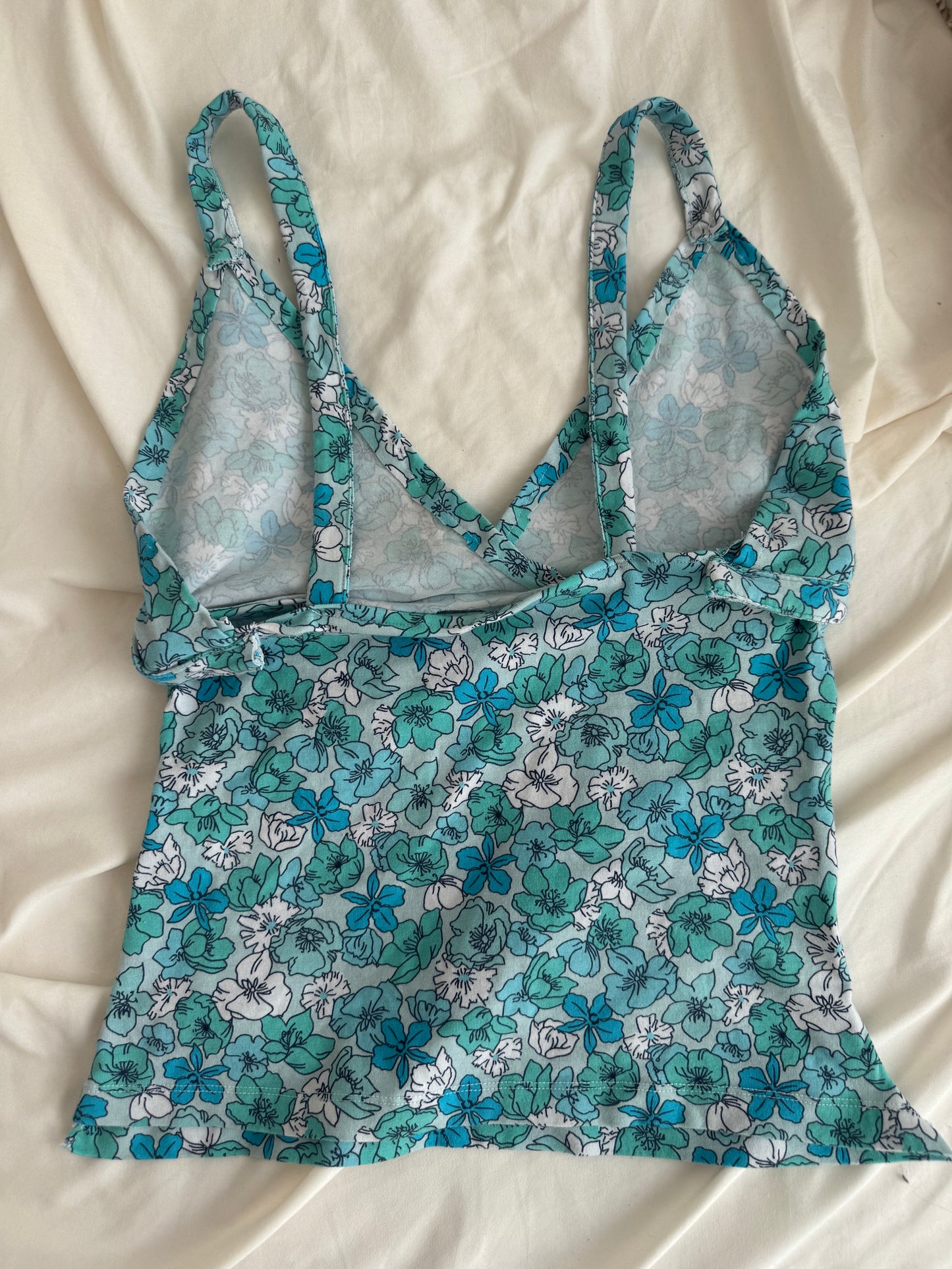 Blue and Teal Floral Babydoll Top