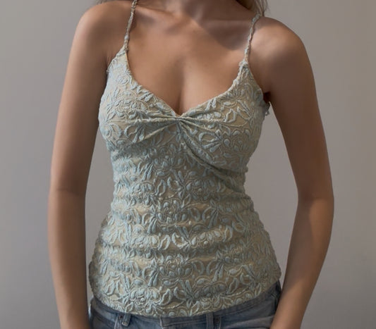 Lace Cami Top with Ruching
