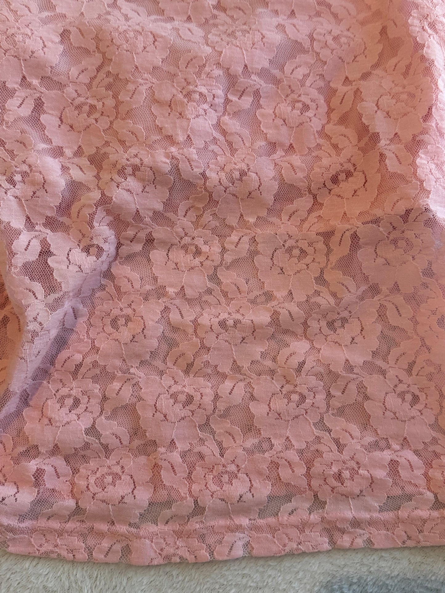 Pink Lace Cami with Rose Flower