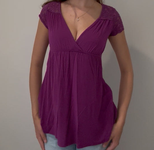Magenta Fairy Top with Lace