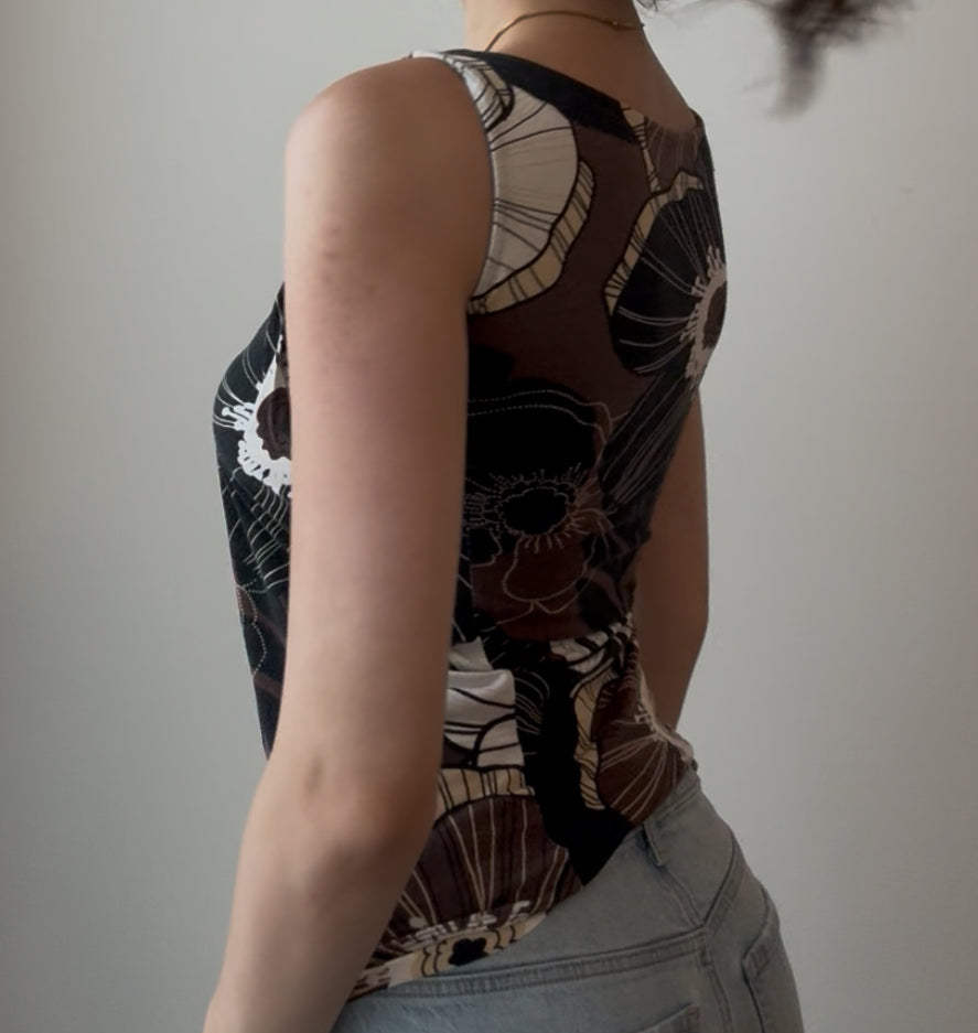 Fitted Y2K Floral Top