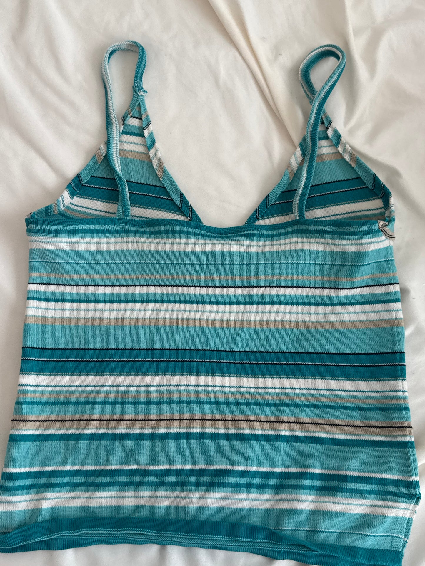 Blue Multicolor Striped Top