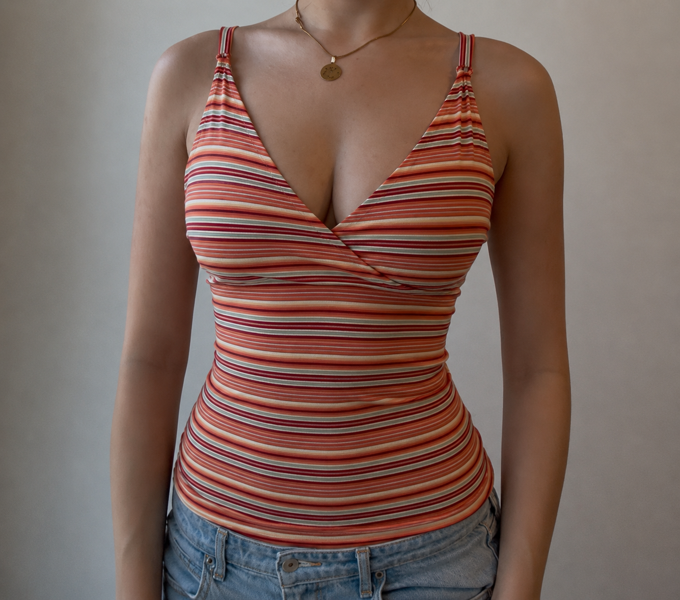 Orange Striped Cami
