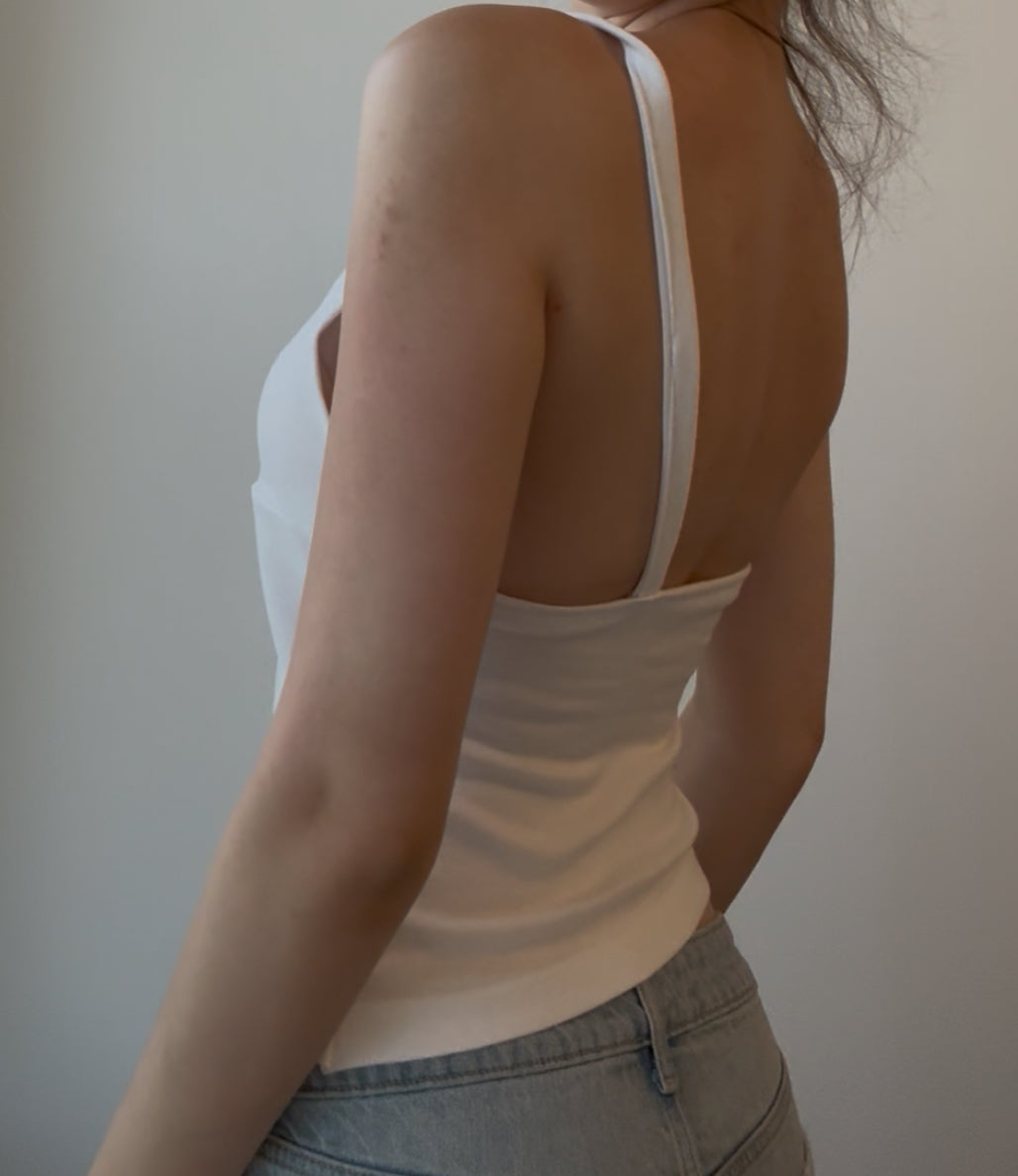 White Top with Floral Embroidery
