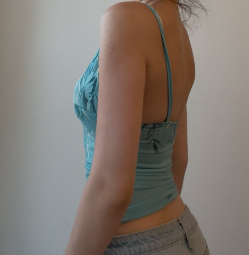 Teal Floral Cami Top