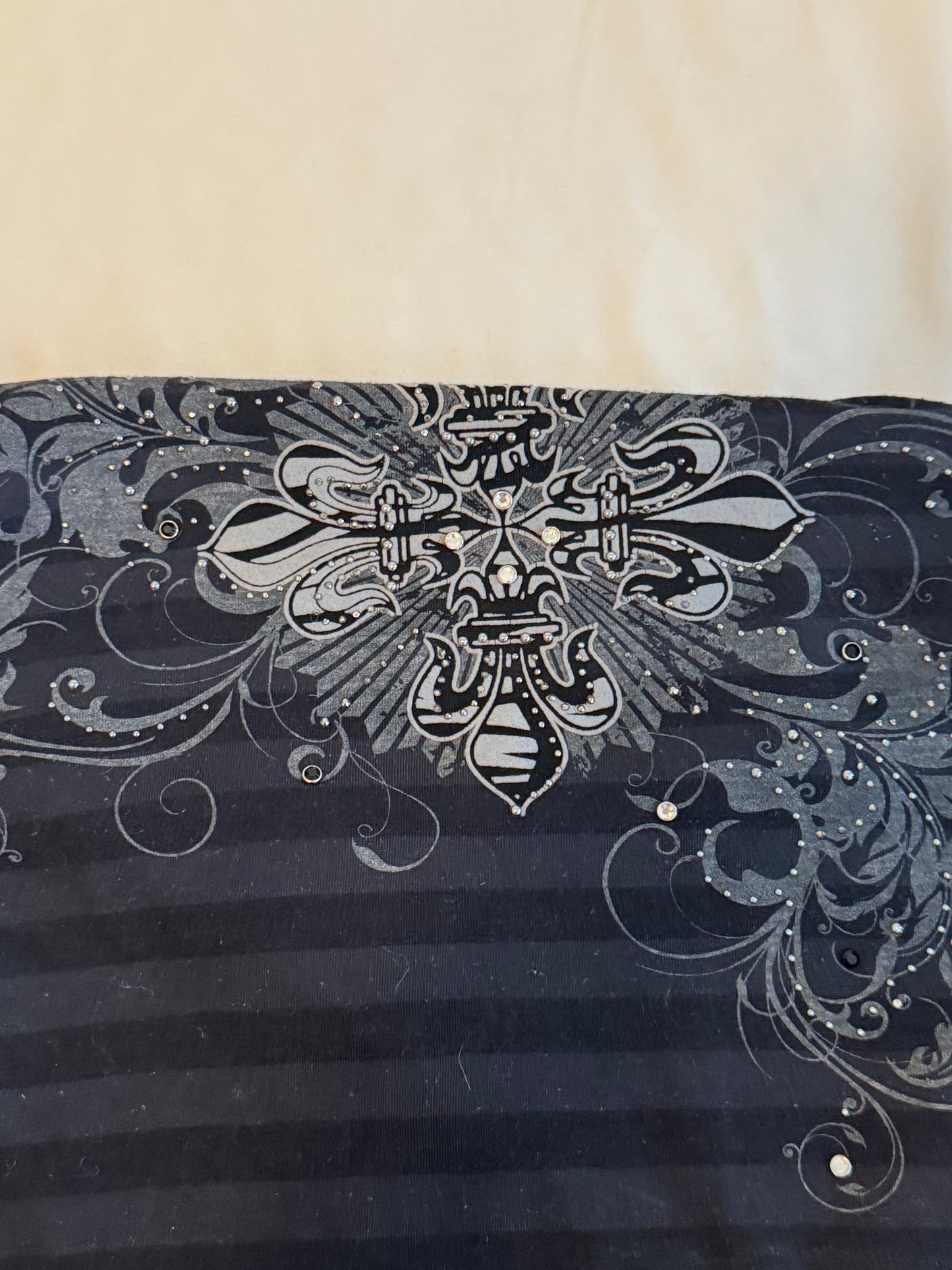 Black Cross Tube Top with Sequins