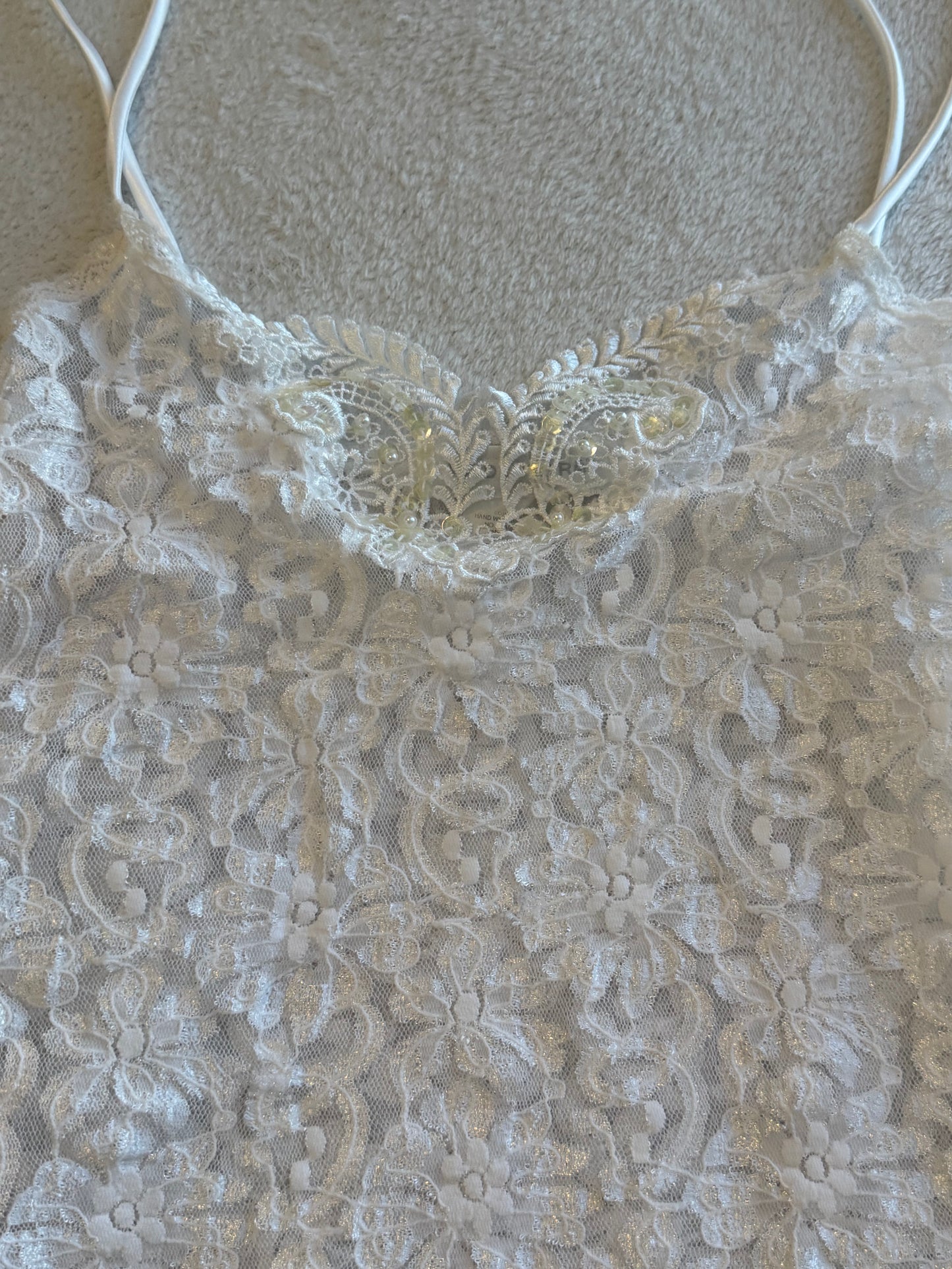 Lace Cami Top with Dainty Sequins