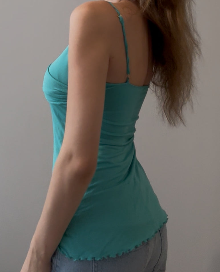 Teal Wrap Cami Top