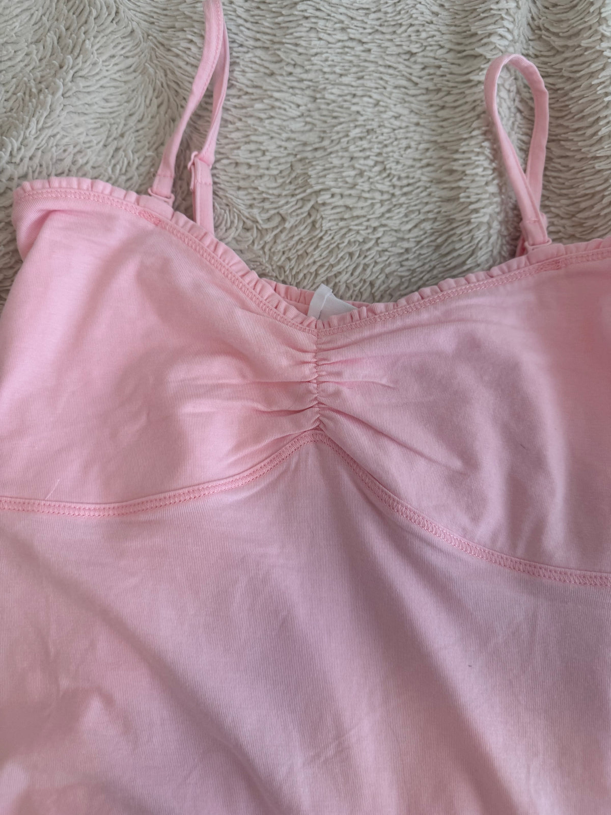 Pink Babydoll Top with Ruching