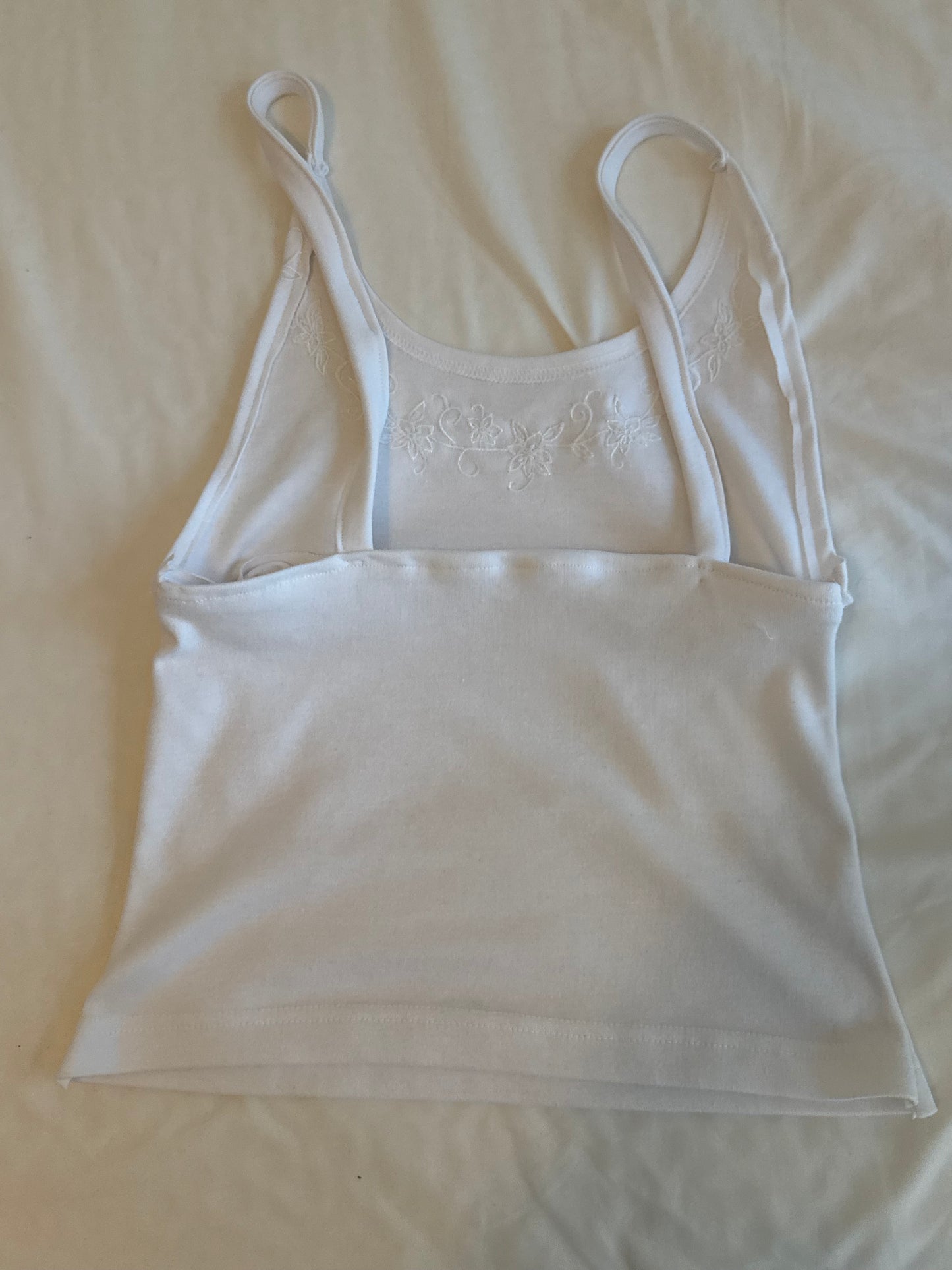 White Top with Floral Embroidery