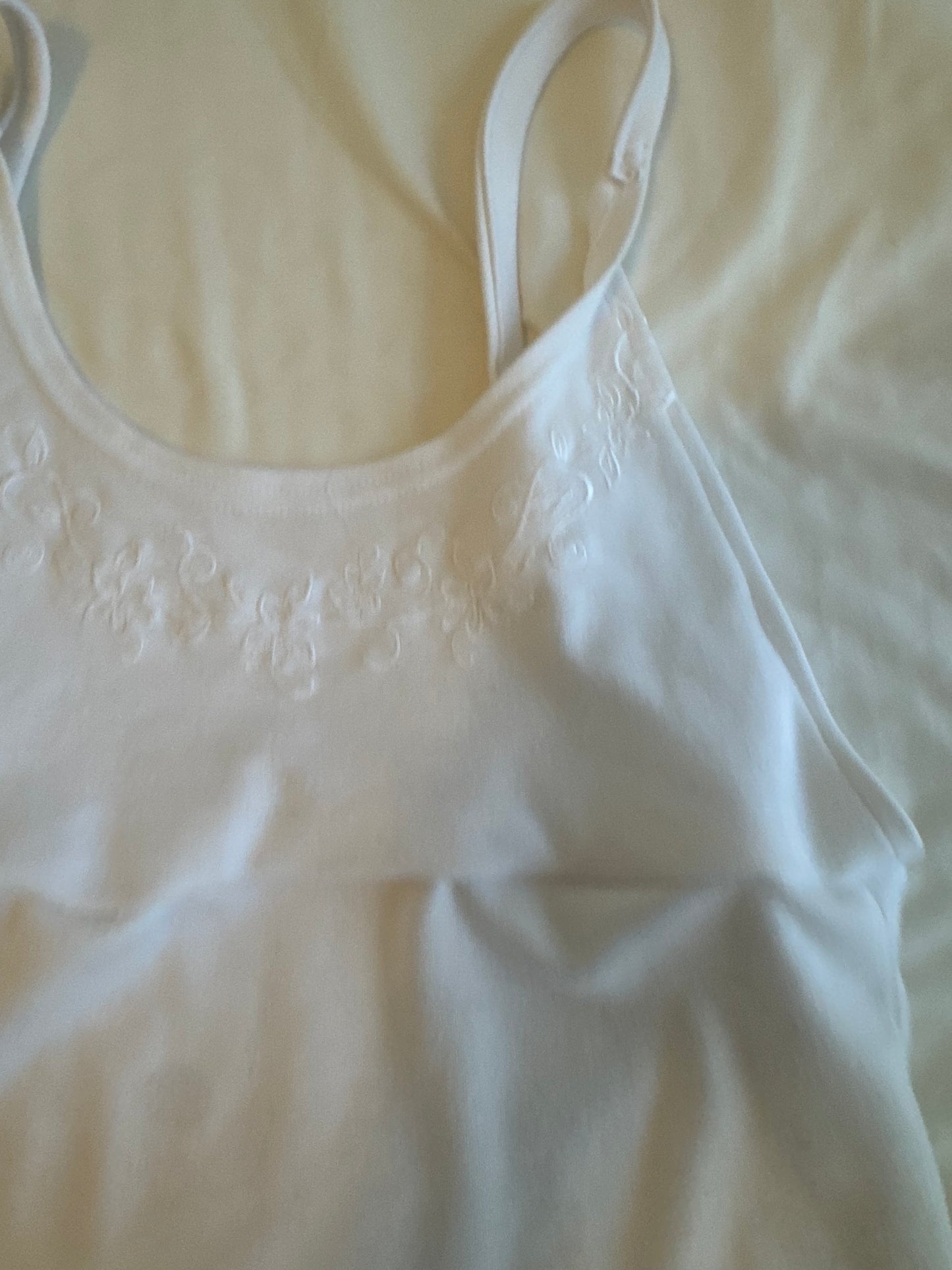White Top with Floral Embroidery