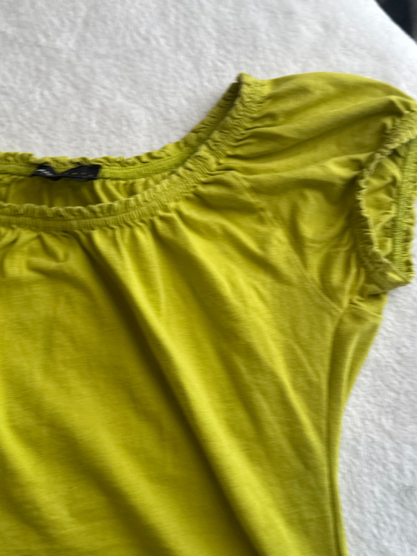 Fitted Green Top with Ruffles