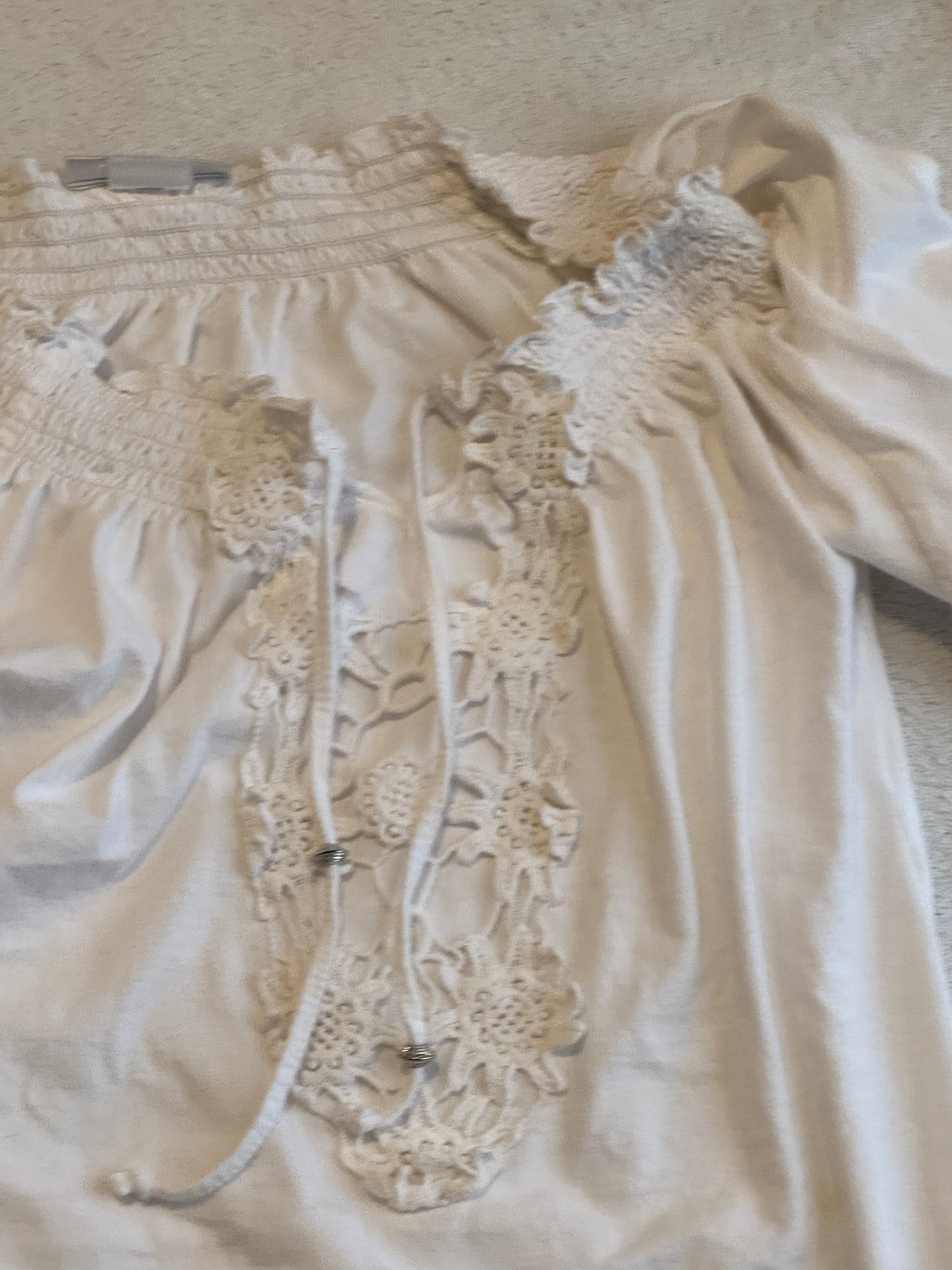 White Blouse with Floral Embroidery