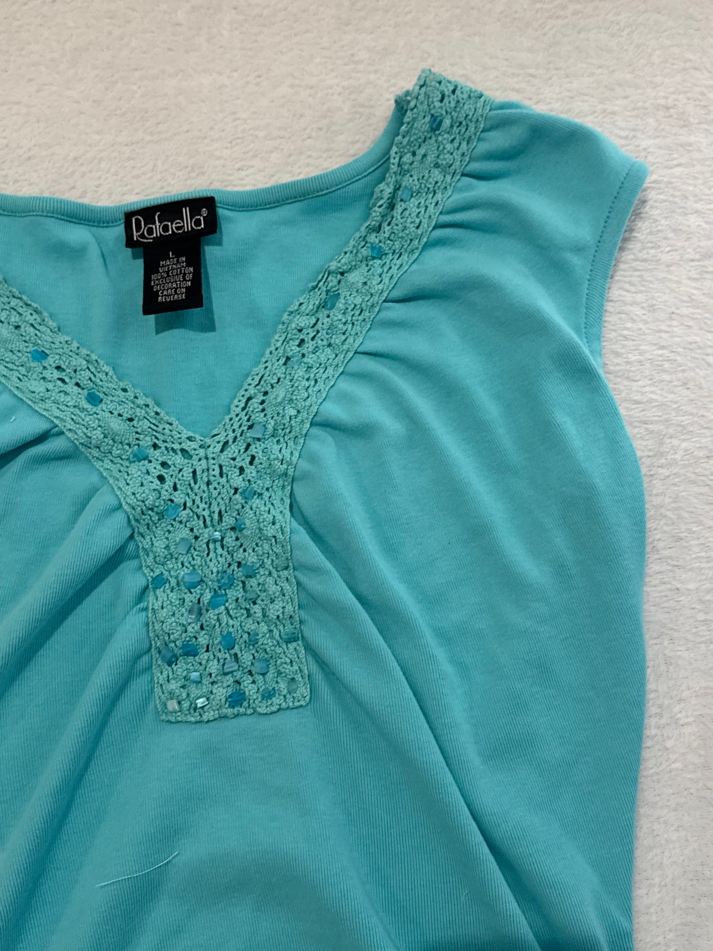 Blue Y2K top with Lace and Beading