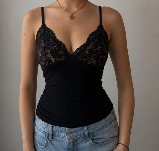 Black Halter Top with Animal Print