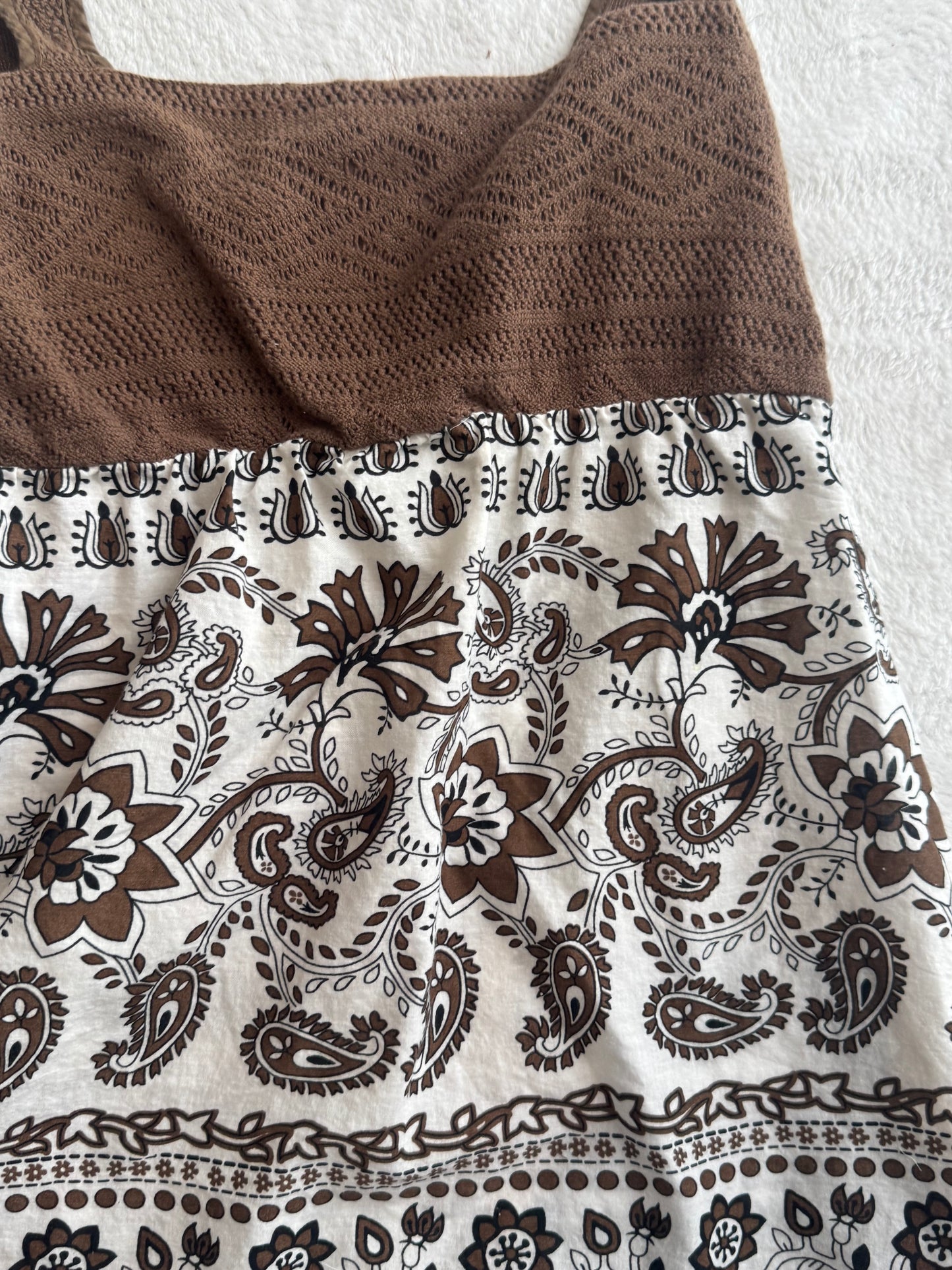White and Brown Top with Pretty Design