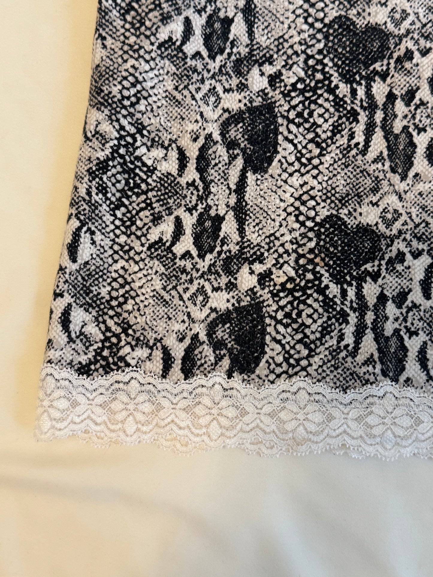 White and Black Tube Top with Lace
