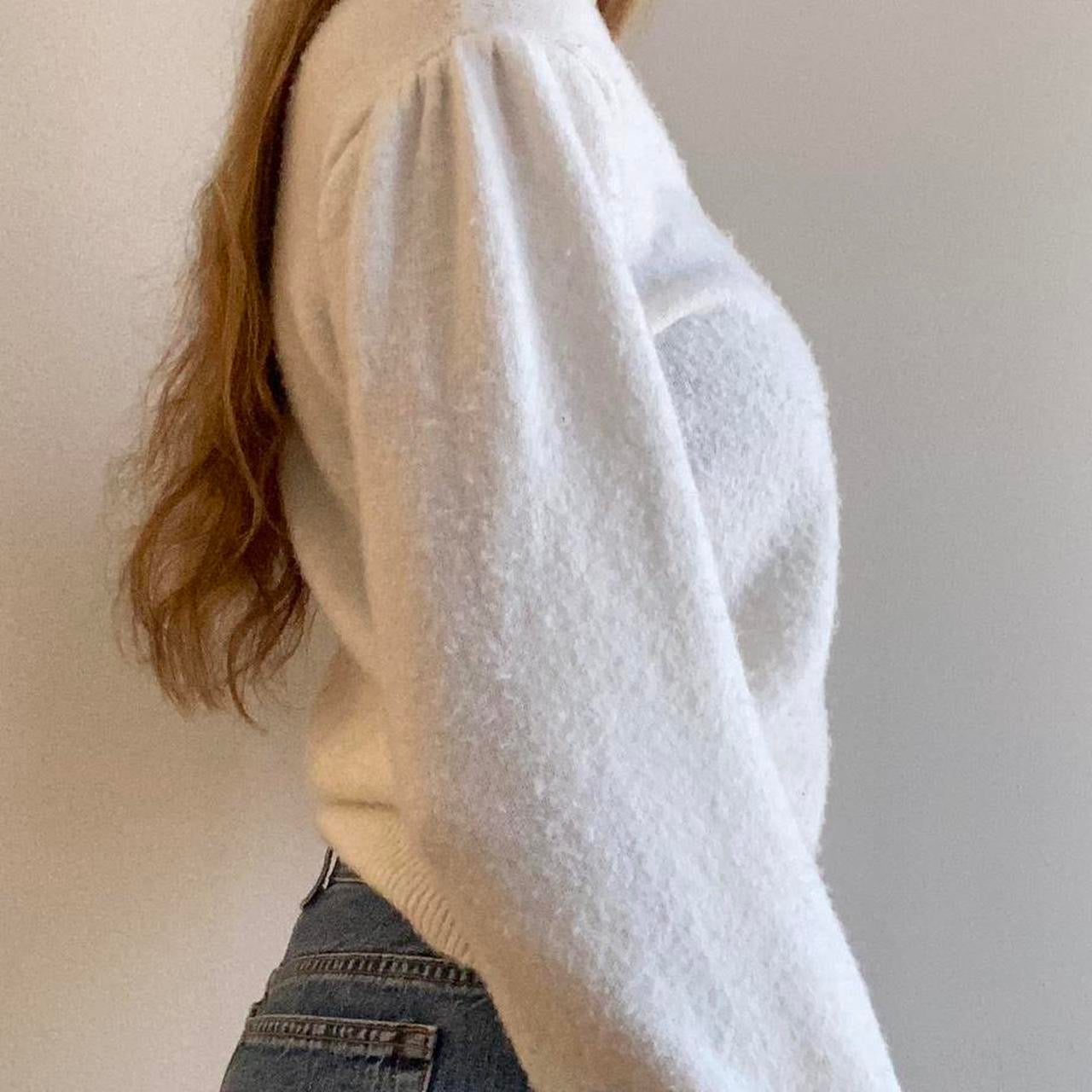 Adorable White Sweater with Buttons