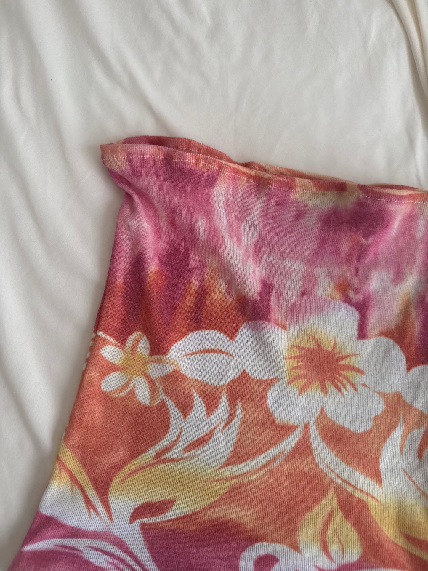 Y2K Warm Color Floral Tube Top