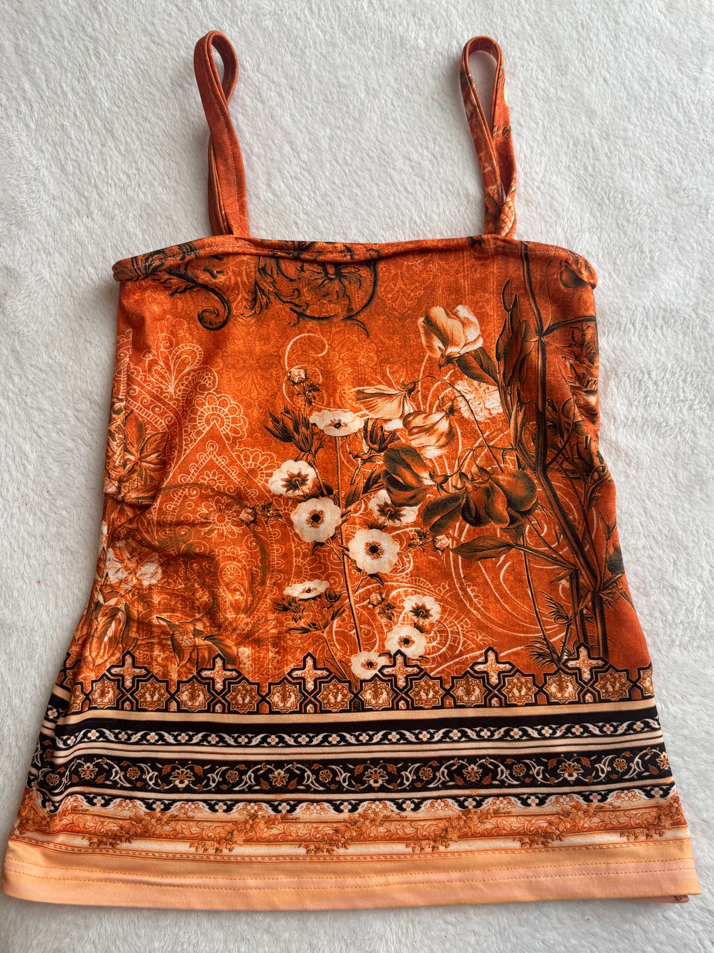Orange and Brown Babydoll Cami