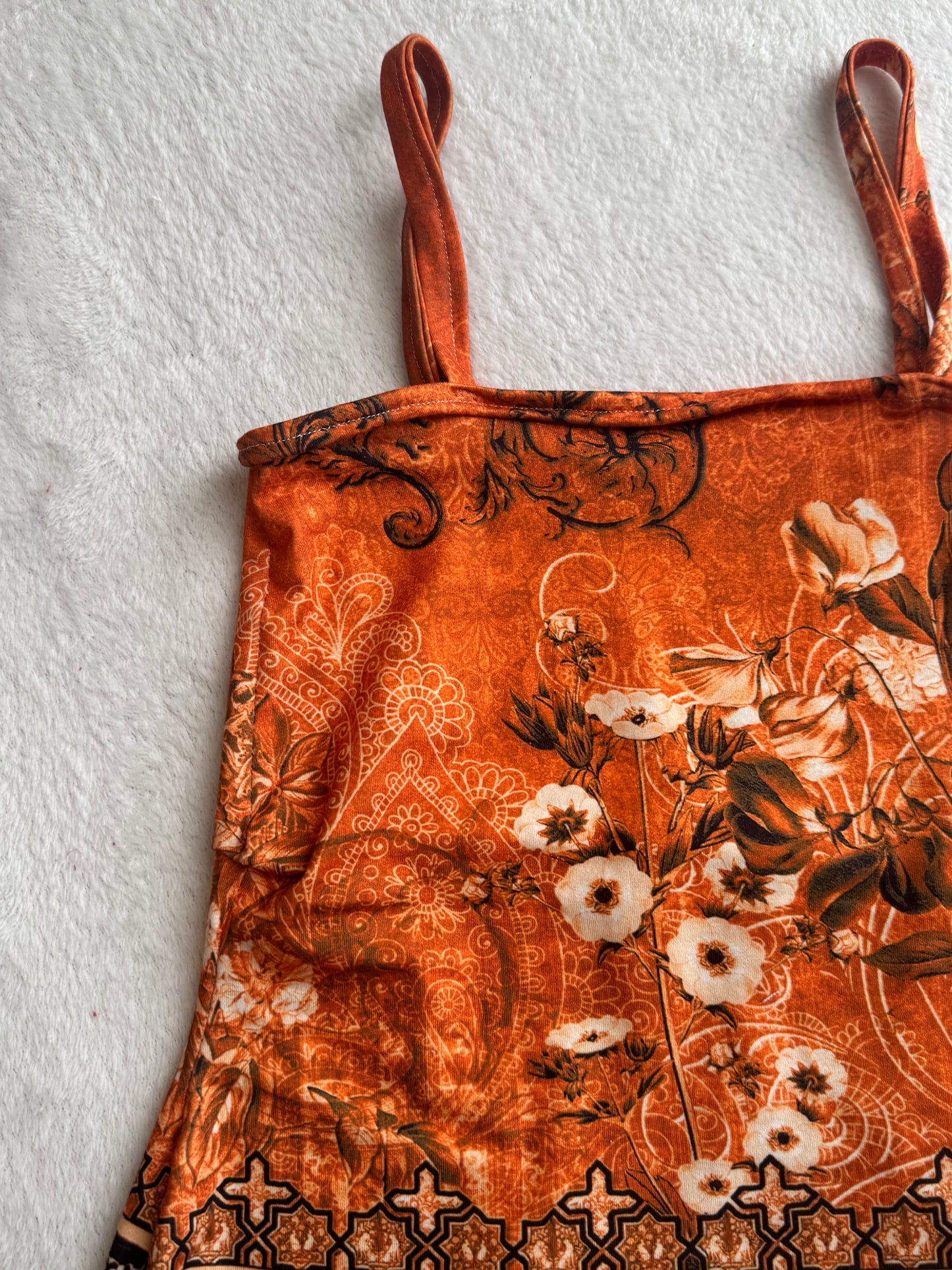 Orange and Brown Babydoll Cami