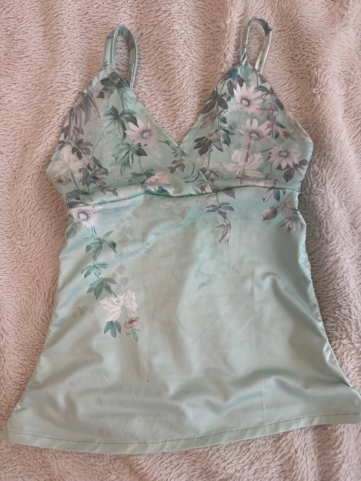 Fitted Green Floral Top