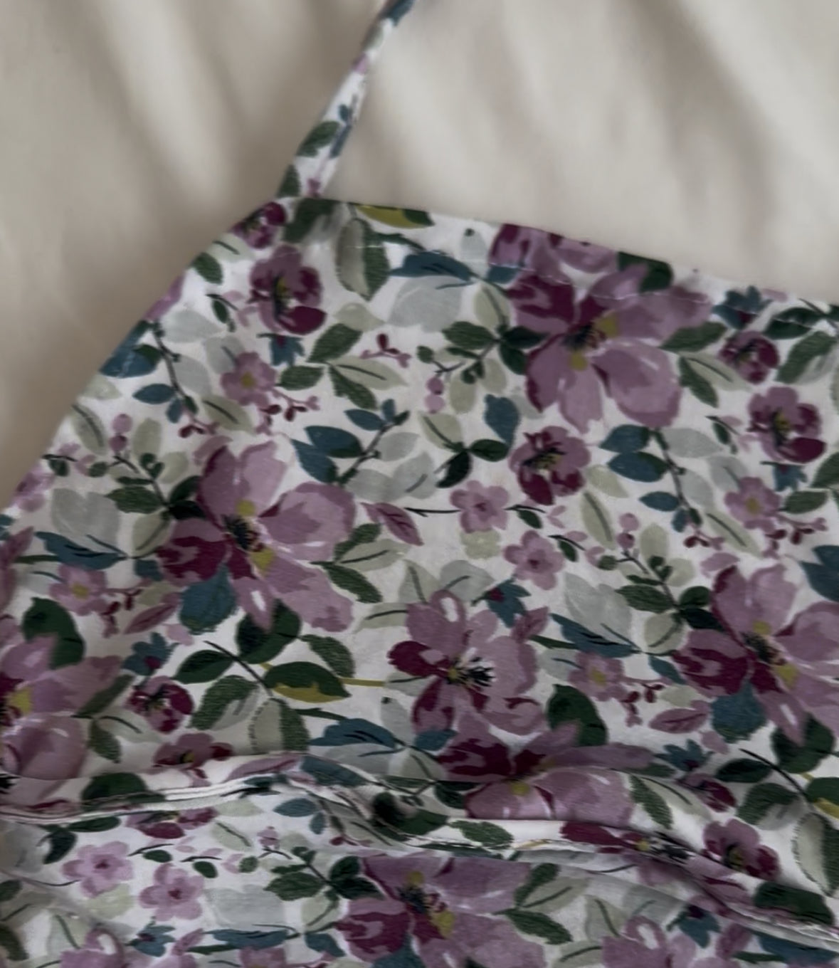 Babydoll Purple and Green Floral Top