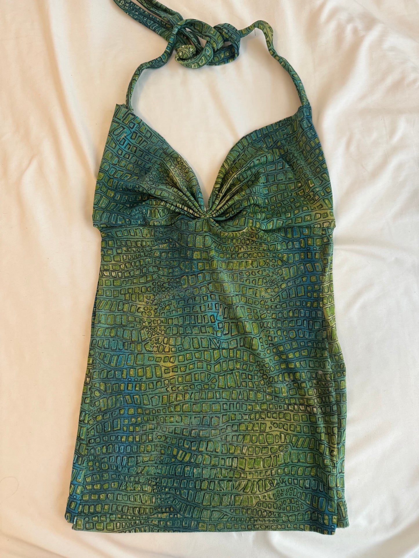 Y2K Green Halter Top