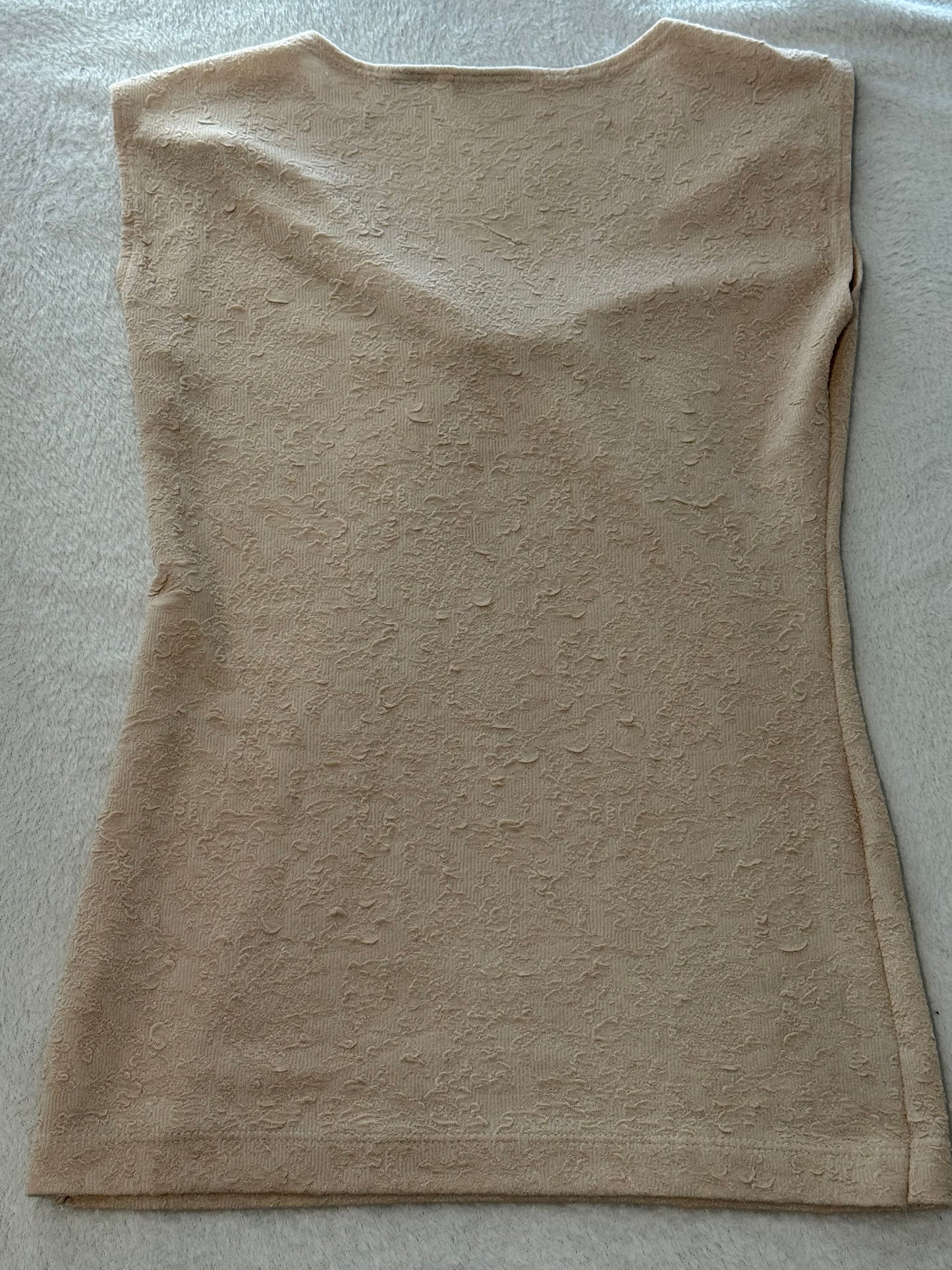 Beige Top with Lace and Ruching