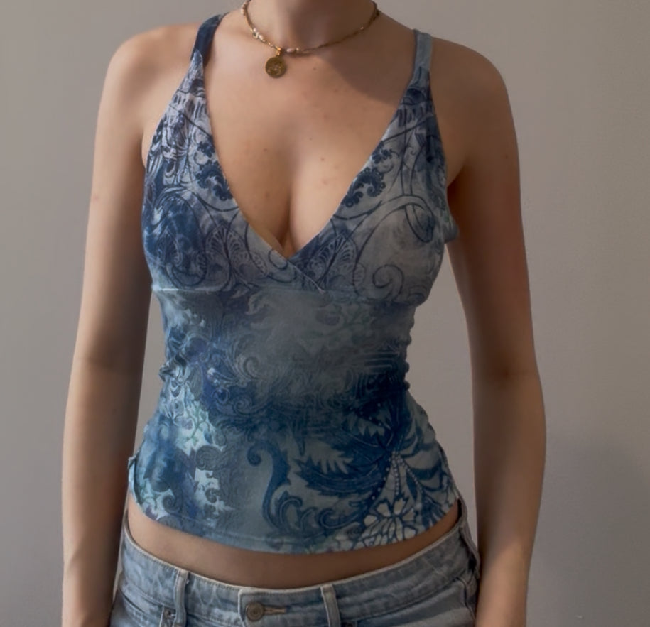 Y2K Blue Cami Top