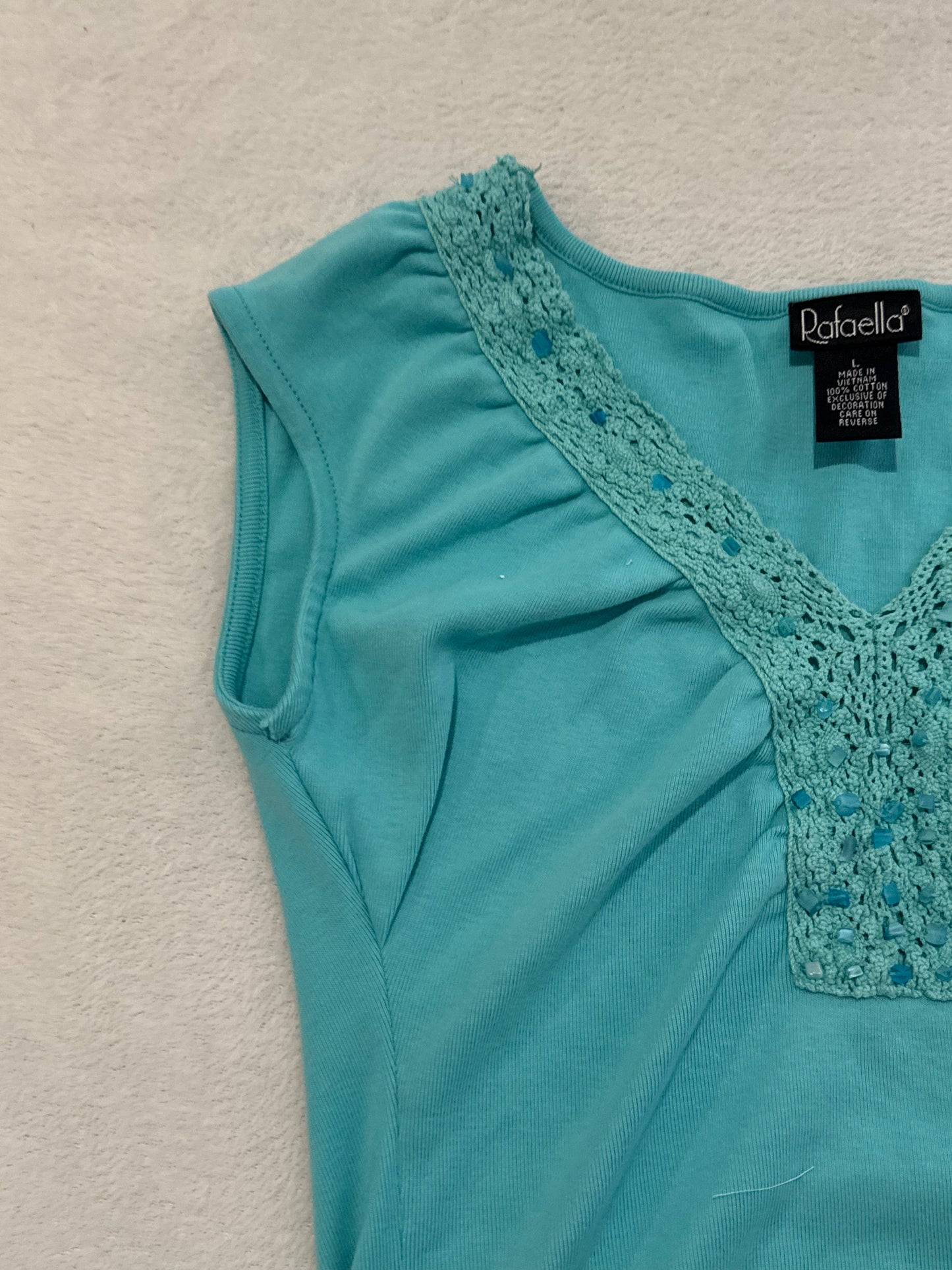 Blue Y2K top with Lace and Beading