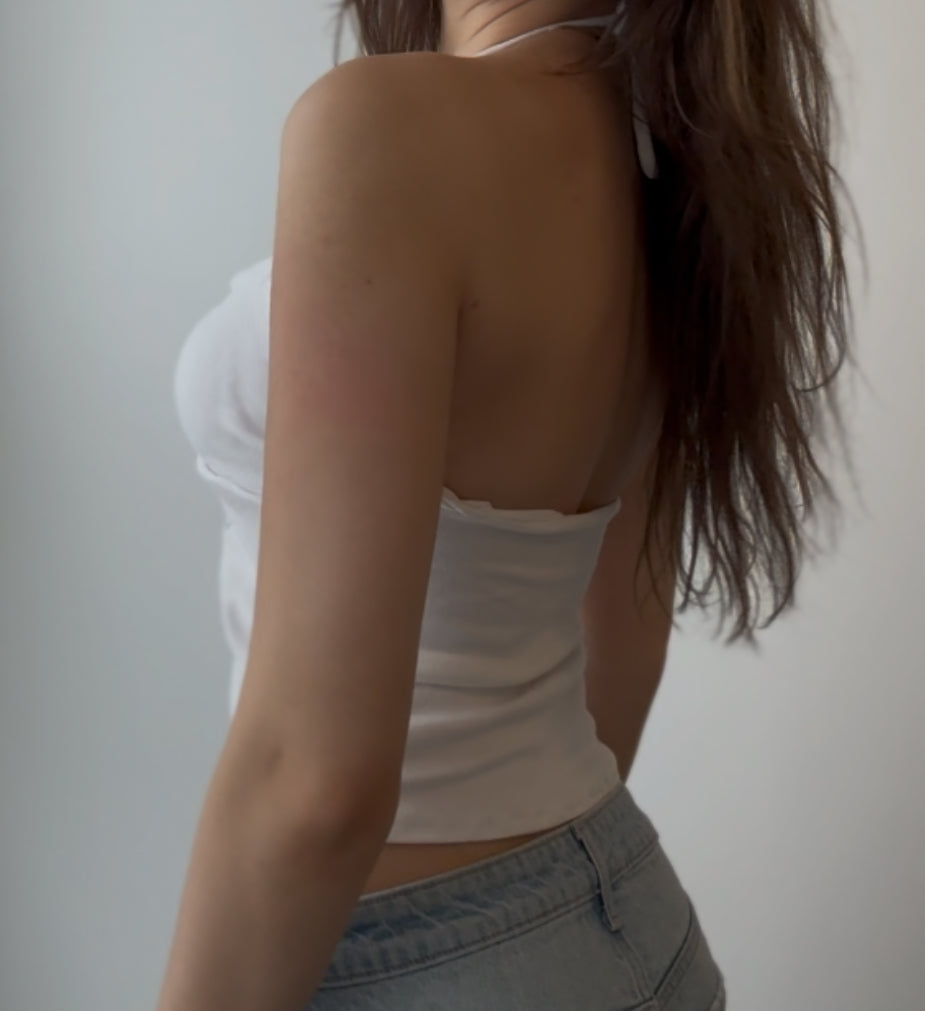 White Halter Top with Floral Embroidery