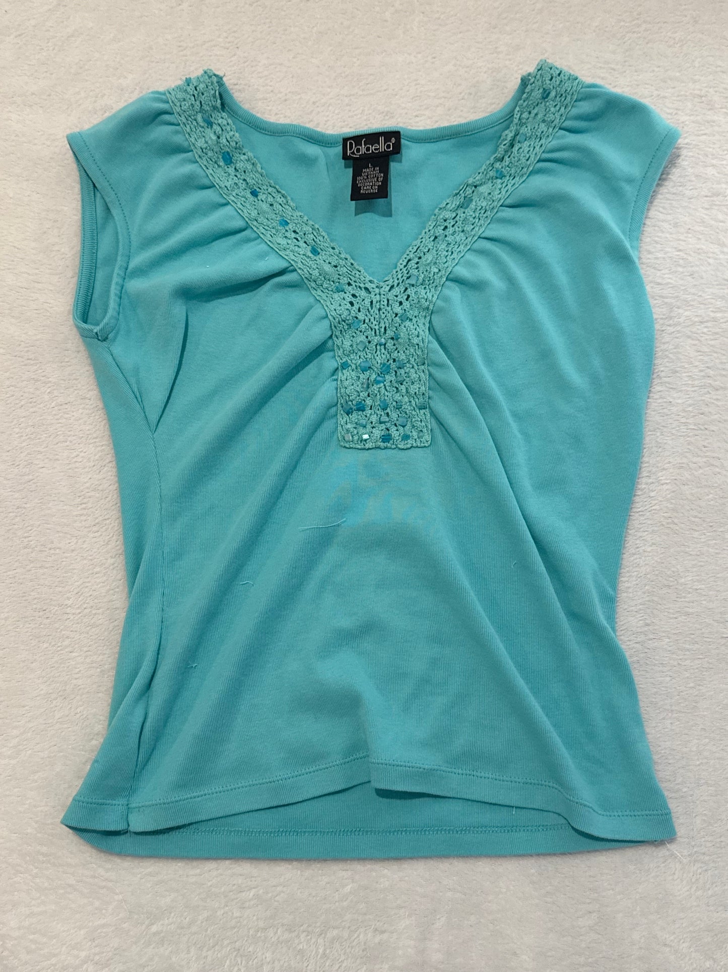 Blue Y2K top with Lace and Beading